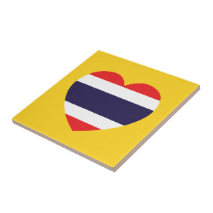 Thailand Heart Flagga Kakelplatta