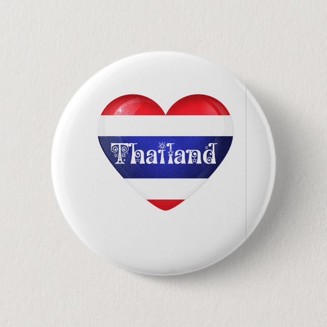 Thailand Heart Flagga Knapp (Framsida)