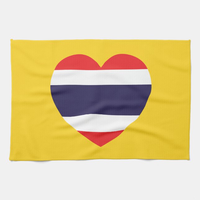 Thailand Heart Flagga Kökshandduk (Horisontell)