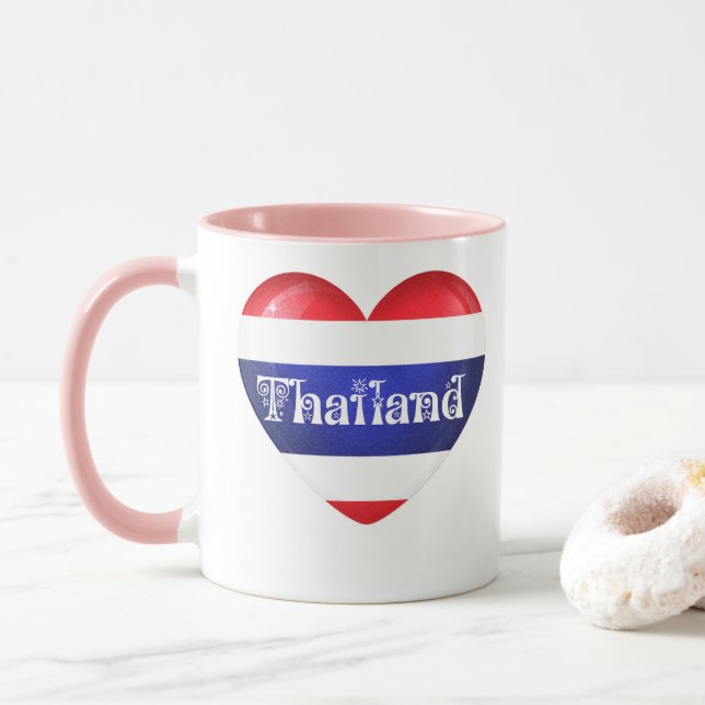 Thailand Heart Flagga Mugg (Med munk)