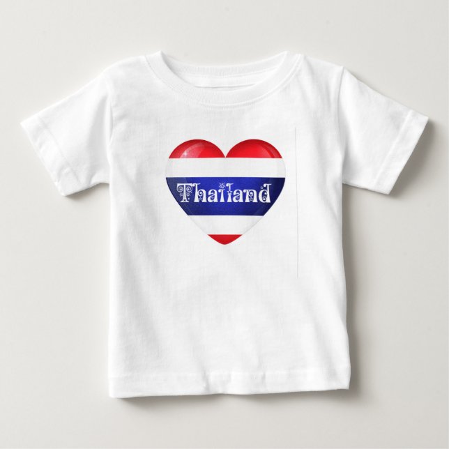 Thailand Heart Flagga T Shirt (Framsida)