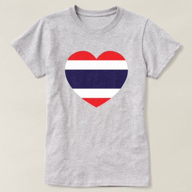 Thailand Heart Flagga T-shirt (Design framsida)