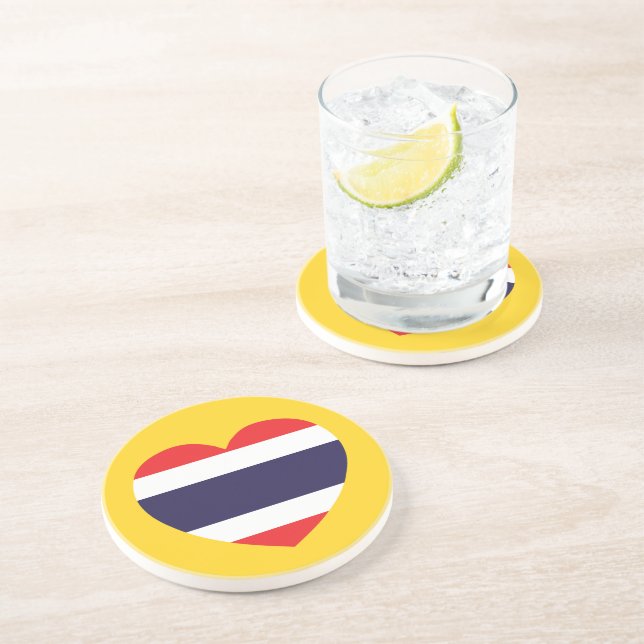 Thailand Heart Flagga Underlägg (Sidan)