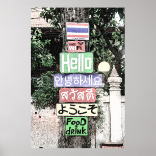 Thailand Hej Signs Travel Poster