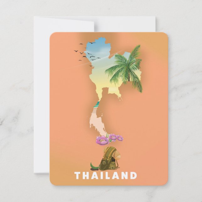 Thailand illustrerad karta (Framsida)