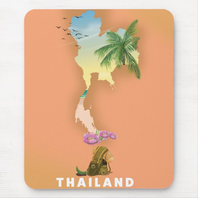 Thailand illustrerad karta musmatta (Framsidan)