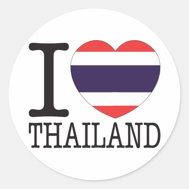 Thailand Kärlek v2 Runt Klistermärke (Framsida)