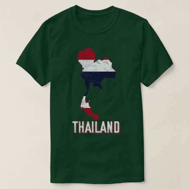 Thailand Karta Thai Flagga T Shirt (Design framsida)