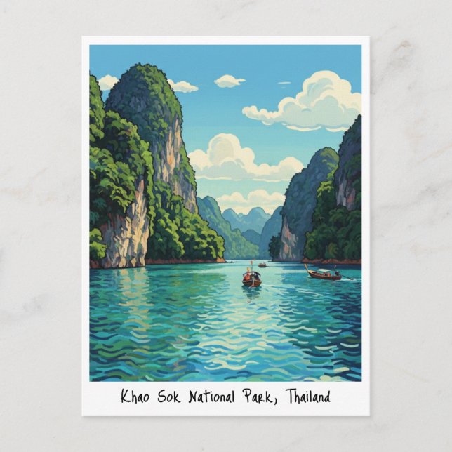 Thailand Khao Sok Nationalpark Resa Vykort (Framsida)