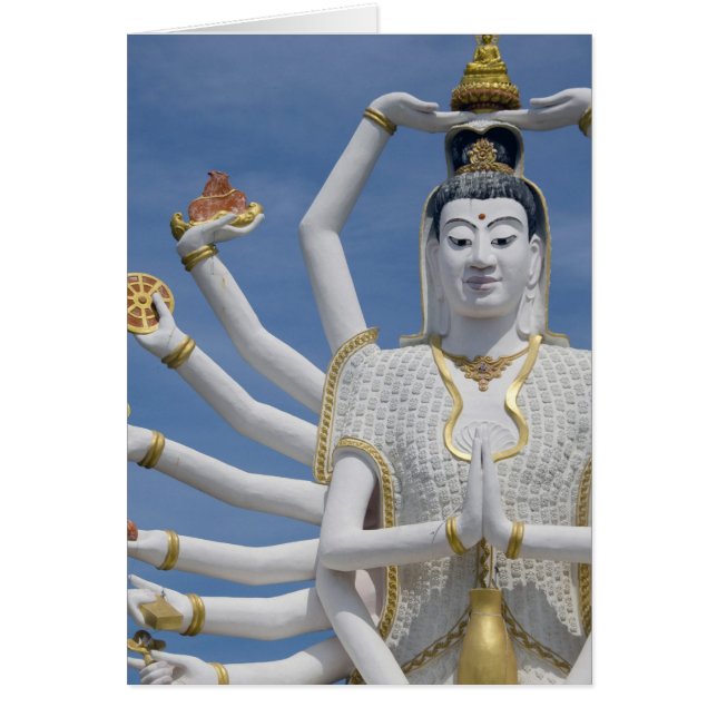 Thailand, Ko Samui (även känd som Koh Samui). Wat  Hälsningskort (Framsidan)