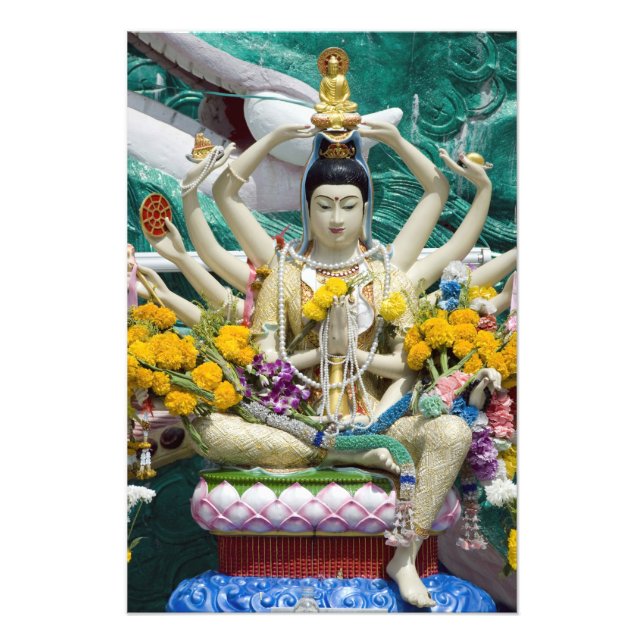 Thailand, Ko Samui (även Koh Samui). Wat Plai 2 Fototryck (Framsidan)