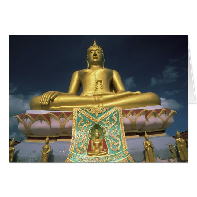 Thailand, Koh Samui-ön. Stor Buddha. Hälsningskort (Framsidan Horizontal)