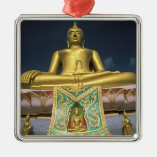 Thailand, Koh Samui-ön. Stor Buddha. Julgransprydnad Metall