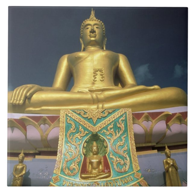 Thailand, Koh Samui-ön. Stor Buddha. Kakelplatta (Framsidan)