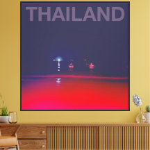 Thailand Koh Tao Strand vid Natt Canvastryck
