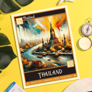 Thailand Måla Vintage Vykort