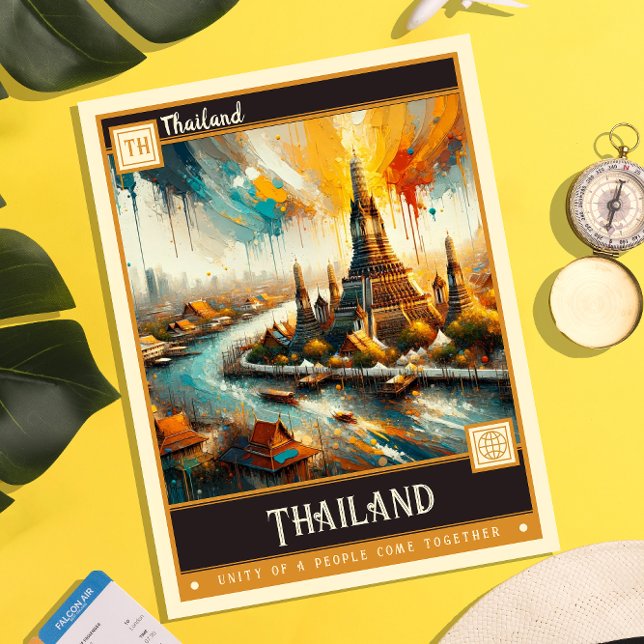 Thailand | Måla Vintage Vykort (Skapare uppladdad)