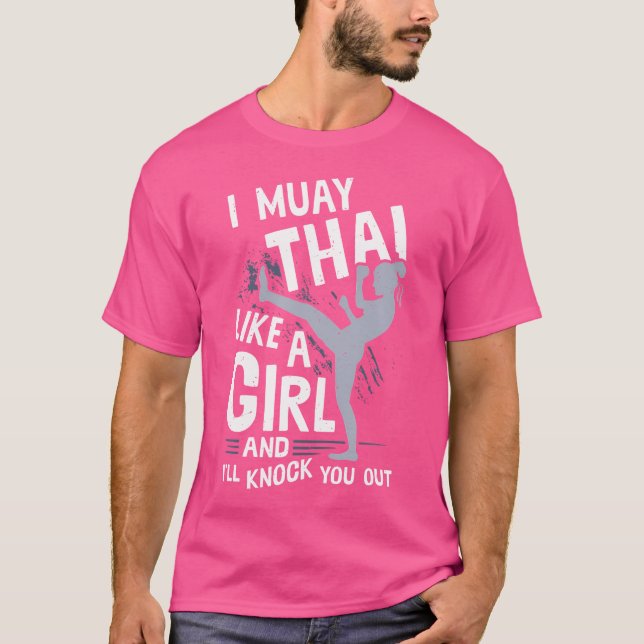 Thailand Mma Thai Boxing Muay Thai Girl Kickboxing T Shirt (Framsida)