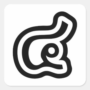 Thailand nummer 4 / fyra / ๔ (Se/Si) thailändskt s Fyrkantigt Klistermärke