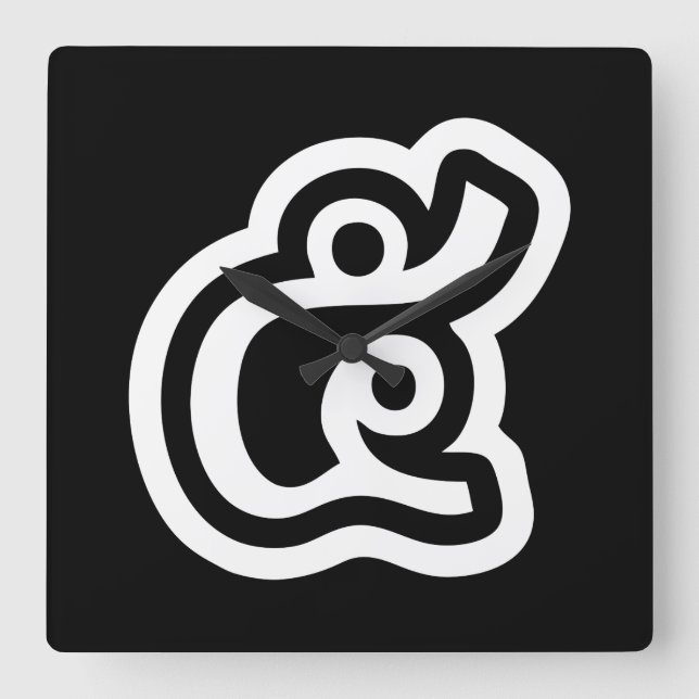 Thailand nummer 5/fem/๕ (Haa/Ha) thai-skript Fyrkantig Klocka (Framsida)