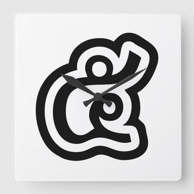 Thailand nummer 5/fem/๕ (Haa/Ha) thai-skript Fyrkantig Klocka (Framsida)