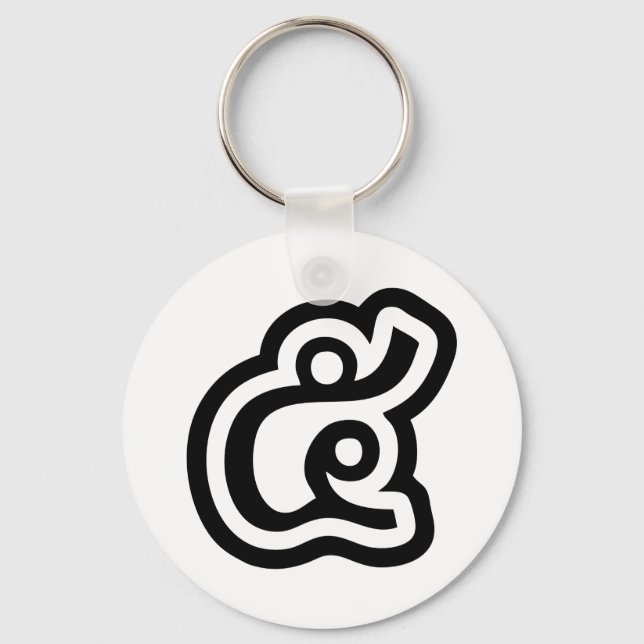 Thailand nummer 5/fem/๕ (Haa/Ha) thai-skript Nyckelring (Framsida)