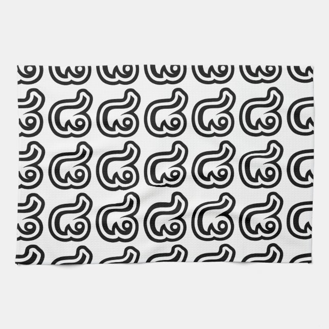 Thailand nummer 8/åtta/๘ (Dåligt/Paet) thai Kökshandduk (Horisontell)