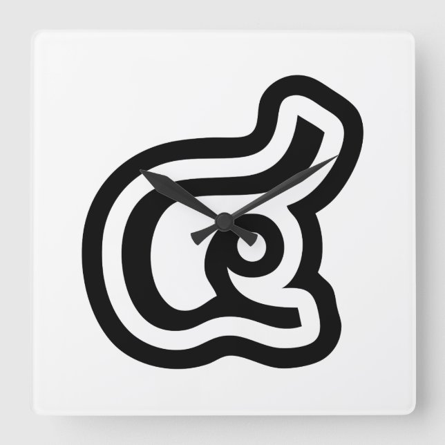 Thailand numrerar 4/fyra/thailändska 4 (See/Si) Fyrkantig Klocka (Framsida)