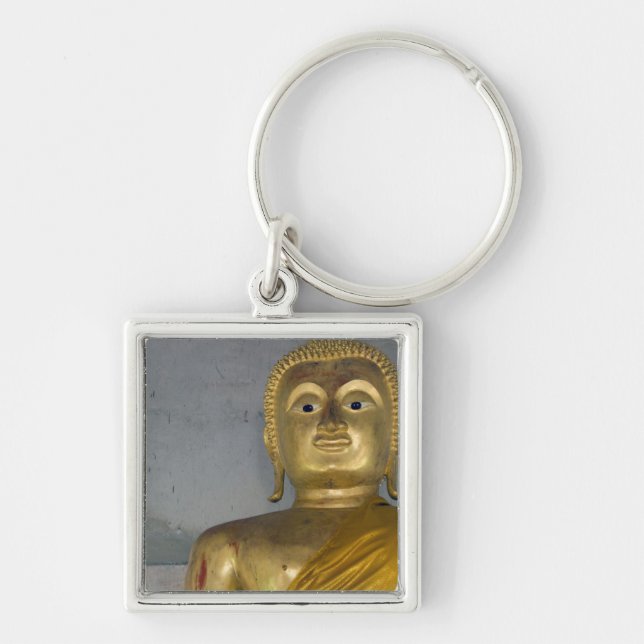 Thailand, ön Ko Samui (även Koh Samui). Fyrkantig Silverfärgad Nyckelring (Framsidan)