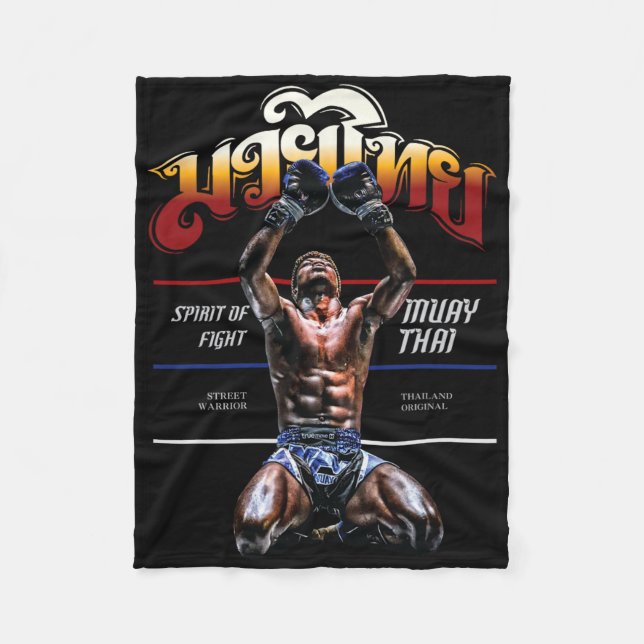 Thailand Original Muay Thai Kickboxning  Fleecefilt (Framsidan)