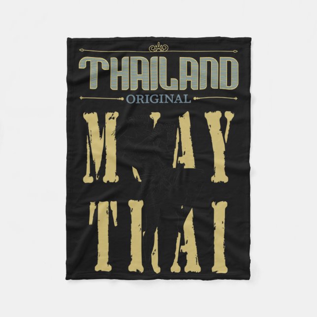 Thailand Original Muay Thai Kickboxning Present Fö Fleecefilt (Framsidan)