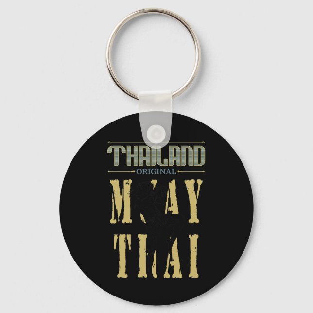 Thailand Original Muay Thai Kickboxning Present Fö Nyckelring (Framsida)