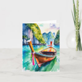 Thailand Phi Phi Island Watercolor Cards Krabi Kort