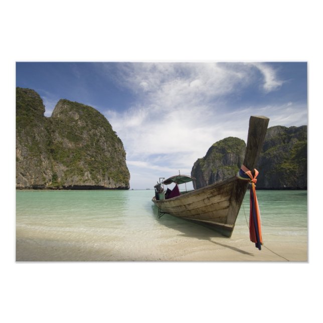 Thailand, Phi Phi Ljugit ön, Maya Bay. Fototryck (Framsidan)