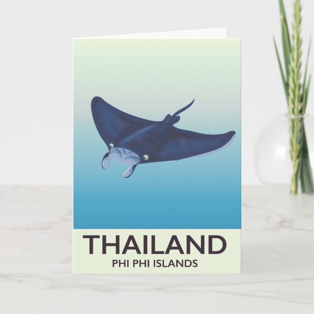 Thailand Phi Phi öarna Resa affisch Helgkort (Framsida)
