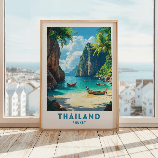 Thailand Phuket Resemalmanackaffisch Väggkonst (Skapare uppladdad)