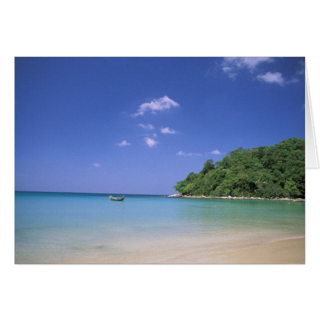 Thailand, Phuketön. Strand. Hälsningskort (Framsidan Horizontal)