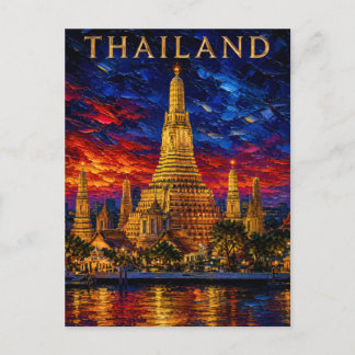 Thailand: Radiant Sunset Wat Arun Art Souvenir Vykort