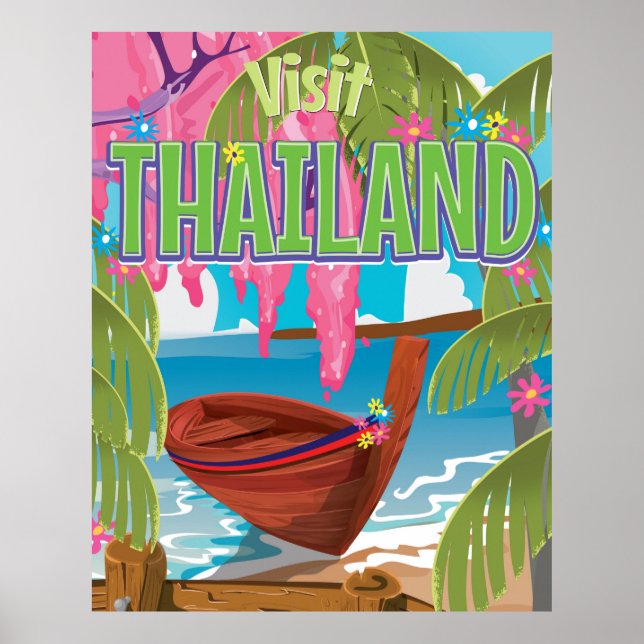 Thailand rolig vintage reseposter poster (Framsidan)