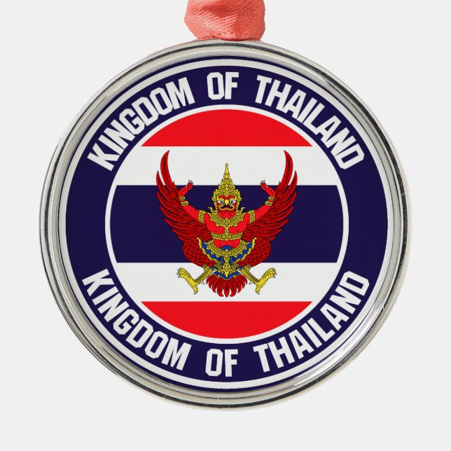 Thailand Round Emblem Julgransprydnad Metall (Framsidan)