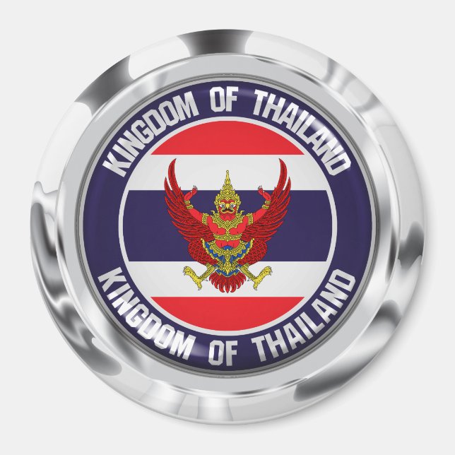 Thailand Round Emblem Magnet (Framsidan)