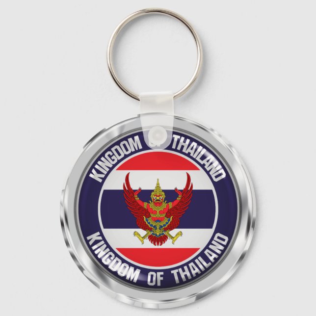 Thailand Round Emblem Nyckelring (Framsida)