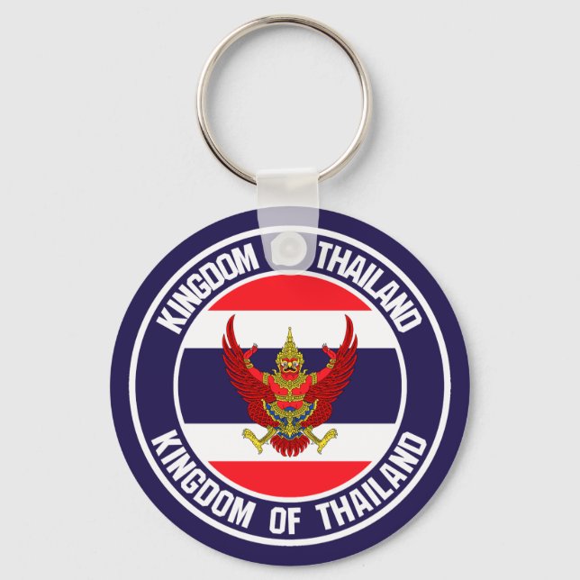 Thailand Round Emblem Nyckelring (Framsida)