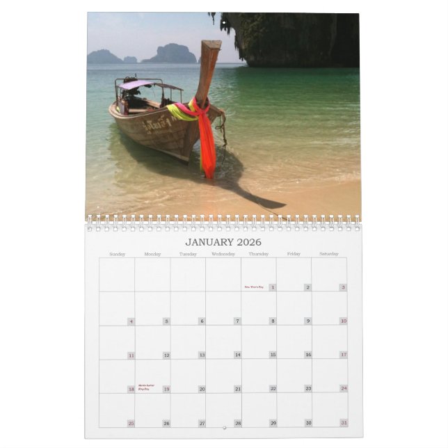 Thailand sätter på land kalender 2012 (Jan 2026)