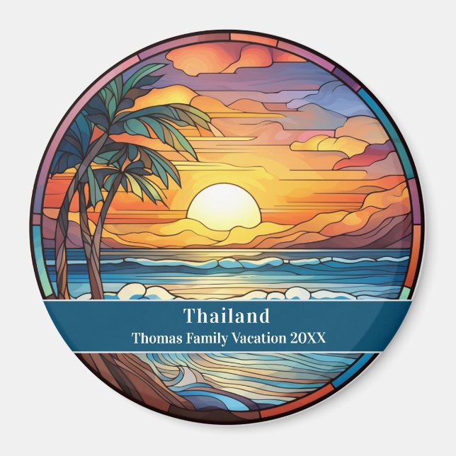 Thailand sedvanlig strand semester magnet (Framsidan)