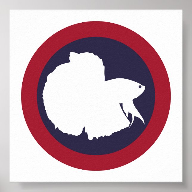 Thailand, siamesfisk som bekämpar Betta Thai Natio Poster (Framsidan)