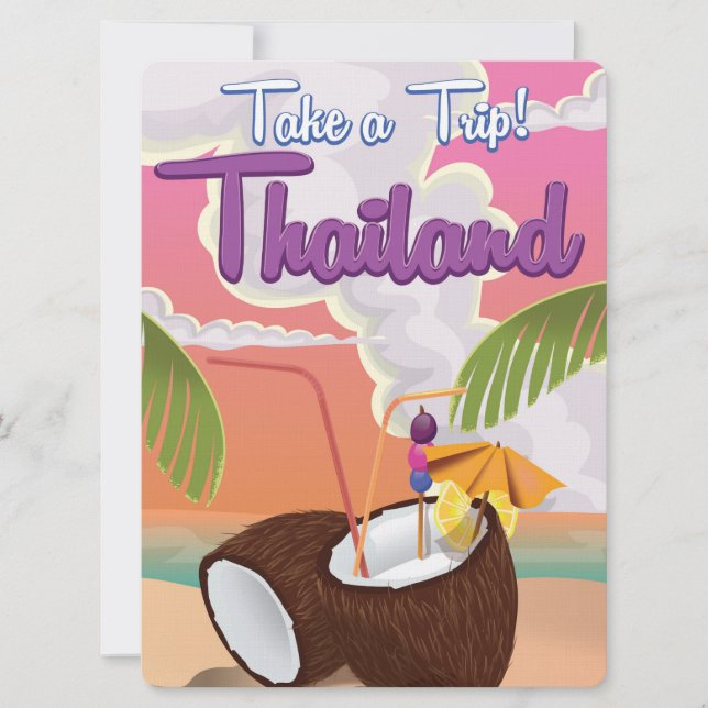 Thailand strand semesteraffisch inbjudningar (Framsida)