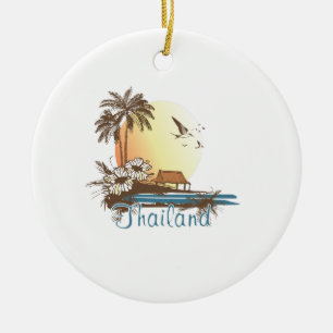 Thailand strandkoja julgransprydnad keramik