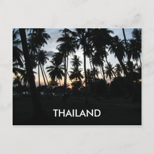 Thailand Sunset Handflatan Träd Photo Vykort