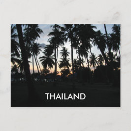 Thailand Sunset Handflatan Träd Photo Vykort